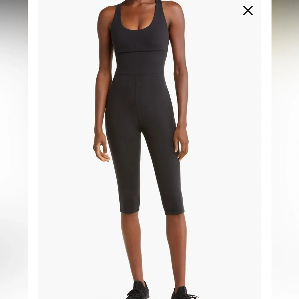 ALO Yoga Black Cropped Jumpsuit
